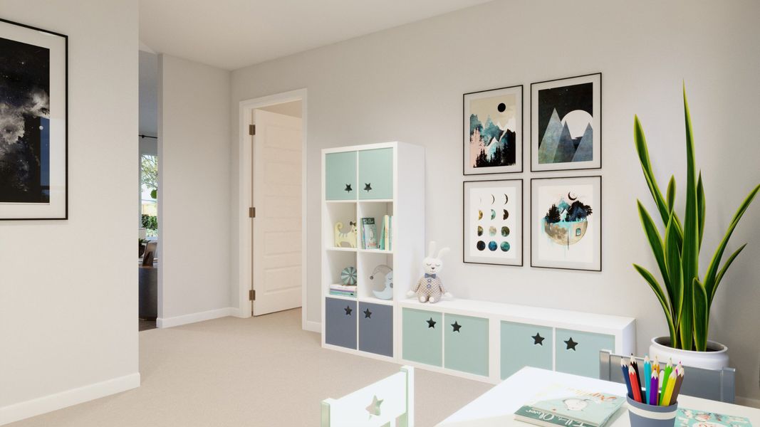 Representative furnished interior of a home built from the The Wildflower by Legend Homes in Granger Pines, Conroe (Image 16).