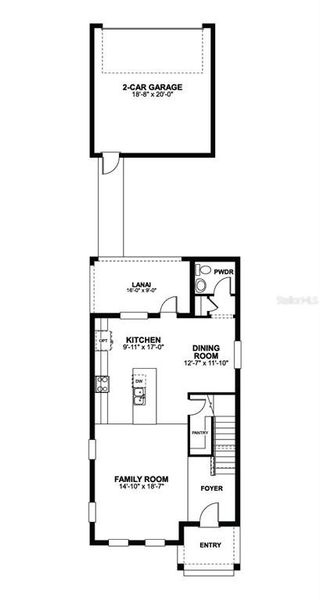 2D floor plan layout of this home in Lake Star at Ovation, Winter Garden, FL (Image 3).
