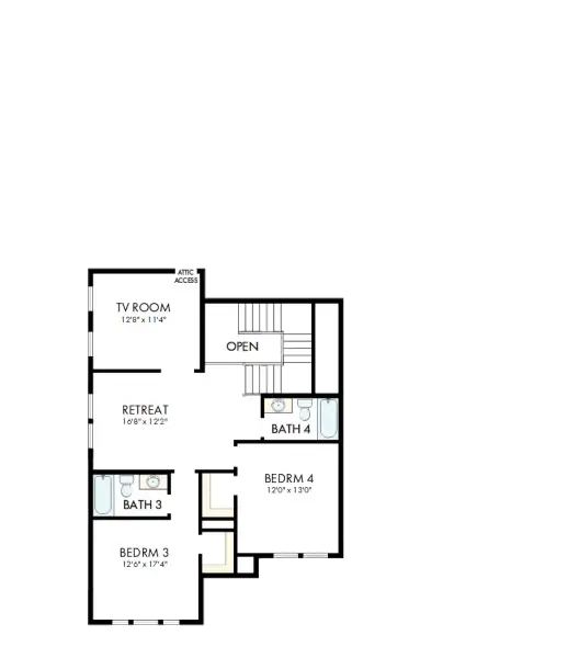 2D floor plan layout of this home in Windsong - Legacy Series, Boerne, TX (Image 3).