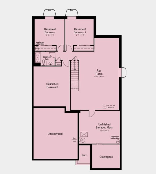2D floor plan layout of this home in Trailstone Explorer Collection, Arvada, CO (Image 3).