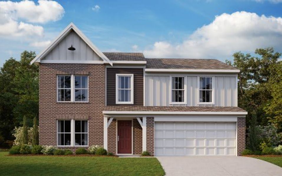 Representative exterior photo of a completed home built from the Yosemite by Fischer Homes in Cherry Glen, Euharlee, GA (Image 15).