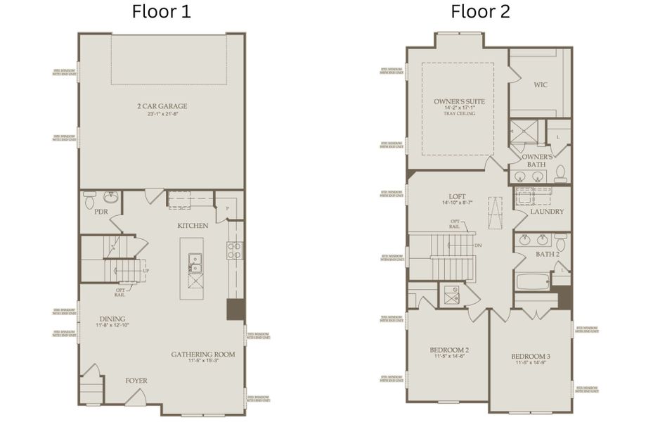 2D floor plan layout of this home in Exchange at 401, Raleigh, NC (Image 4).