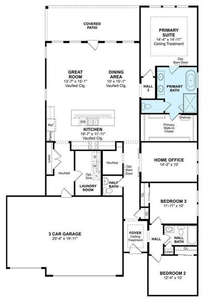 The Santa Rosa II floor plan by K. Hovnanian Homes. 1st Floor shown. *Prices, plans, dimensions, features, specifications, materials, and availability of homes or communities are subject to change without notice or obligation.