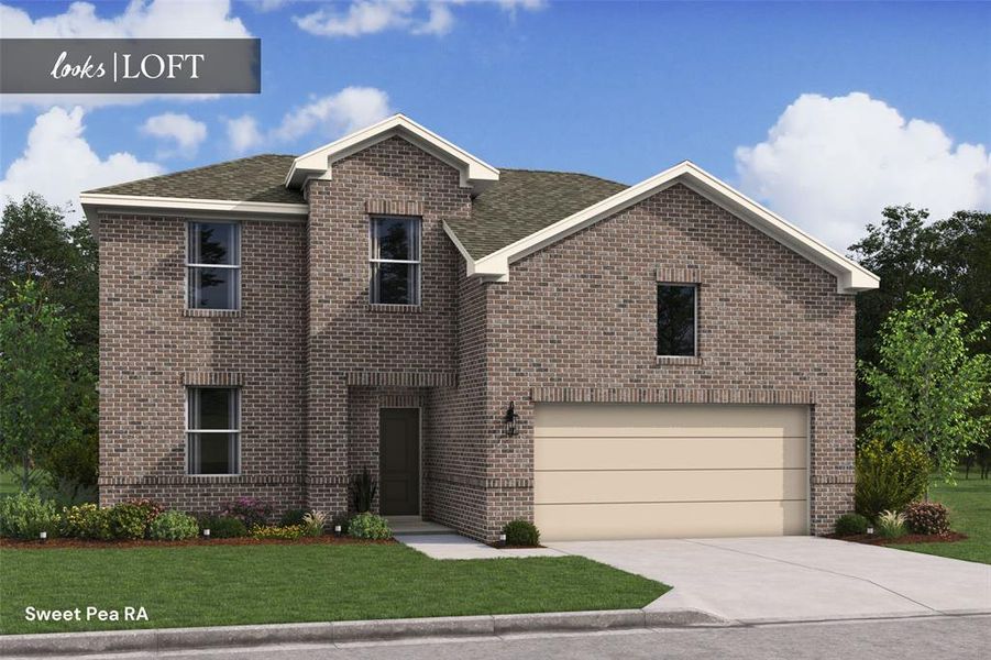 Stunning Sweet Pea home design with elevation SA built by K. Hovnanian Homes in beautiful Reserve at Huntsville. (*Artist rendering used for illustration purposes only.)