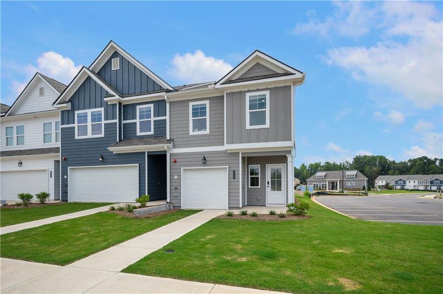 Front exterior of a new home in Walden Park – The Collection, Jonesboro, GA, highlighting curb appeal (Image 24).