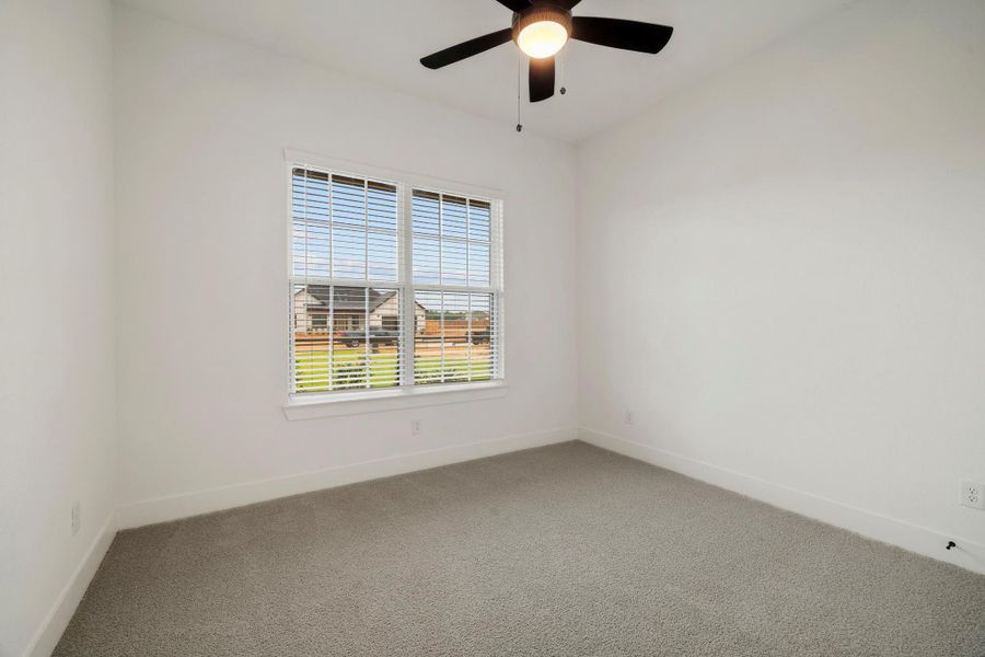 Each upstairs bedroom features carpet flooring. Each upstairs bedroom features carpet flooring.