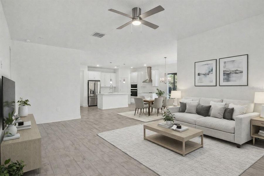 Furnished interior view inside a new home in Hills of Minneola, Minneola (Image 5). Furnished interior view inside a new home in Hills of Minneola, Minneola (Image 5).