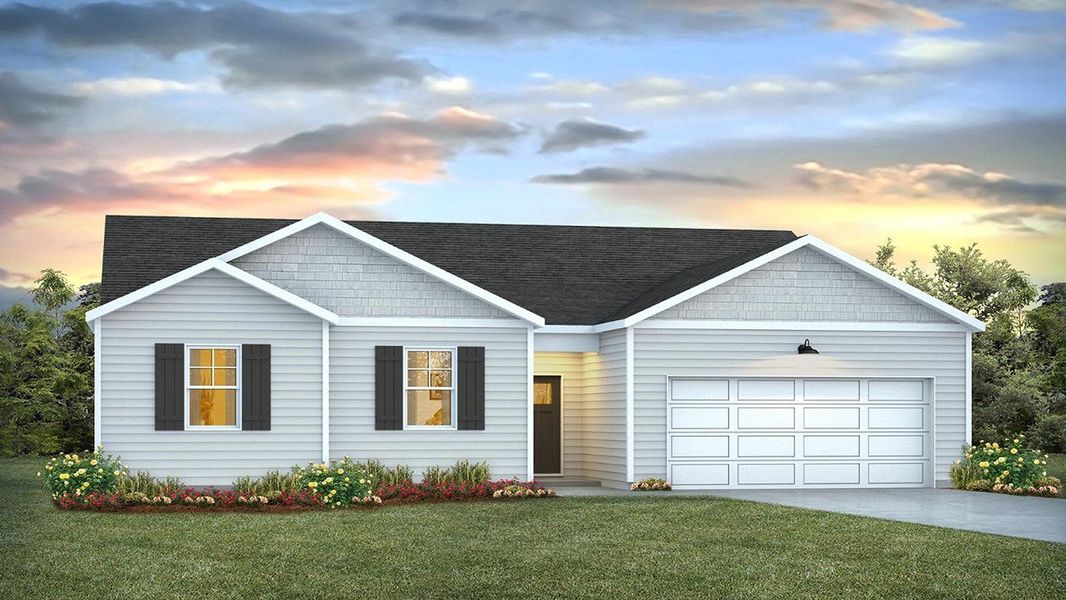 Front exterior of a new home in Fernhill Farms, Statesboro, GA, highlighting curb appeal (Image 25).