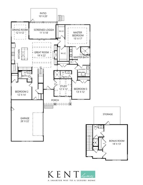 2D floor plan layout of this home in The Bluffs On the Cape Fear, Leland, NC (Image 3).