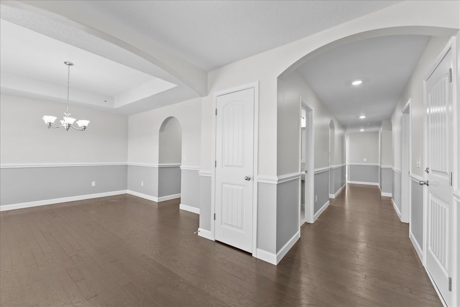 Representative unfurnished interior of a home built from the Addington by Enchanted Homes in Davis Heights, Inman (Image 38).