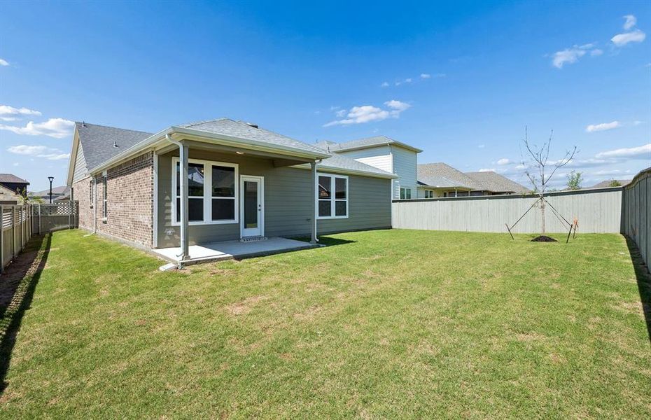 Large fenced-in backyard Large fenced-in backyard