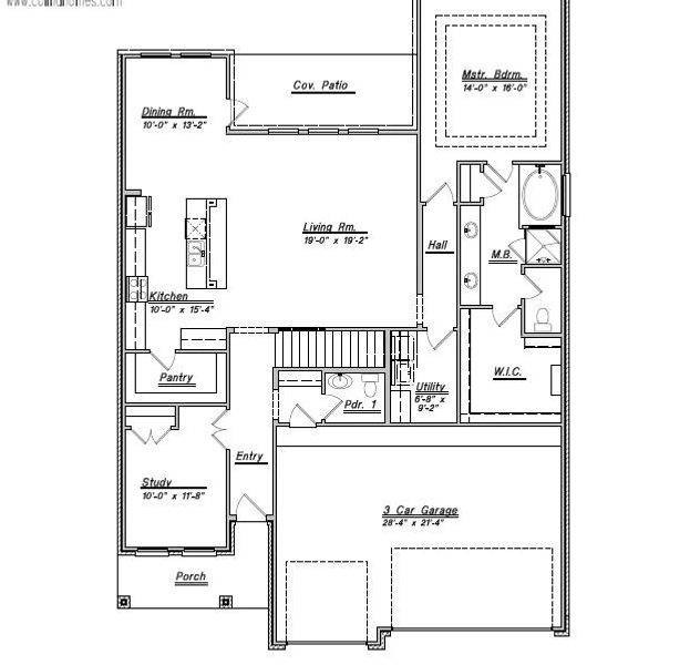 2D floor plan layout for the Floor Plan 3396 by Colina Homes in River Ranch, Dayton, TX (Image 1). 2D floor plan layout for the Floor Plan 3396 by Colina Homes in River Ranch, Dayton, TX (Image 1).