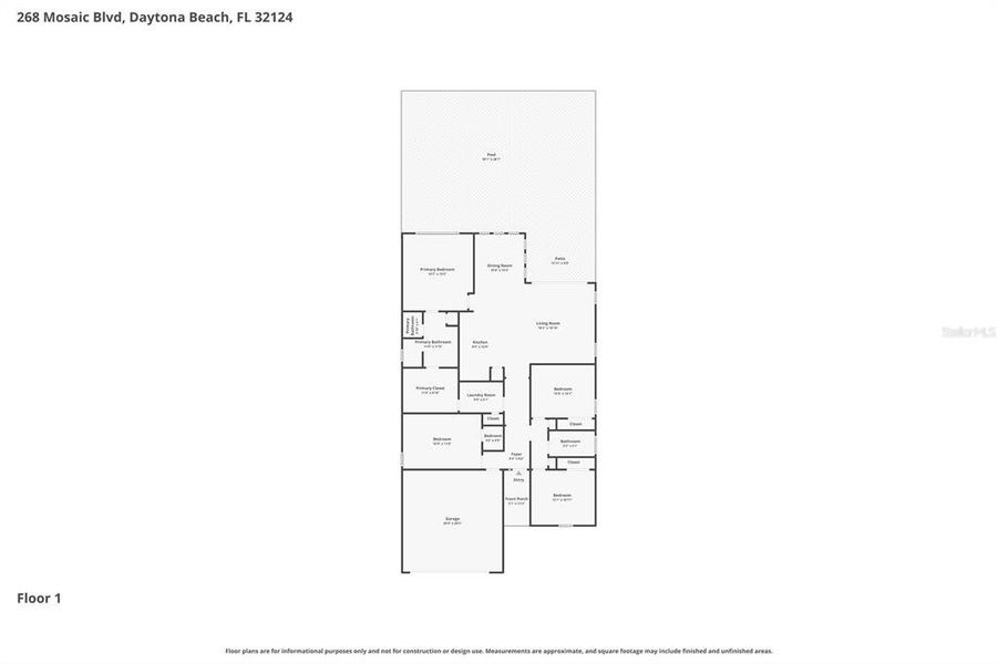 2D floor plan layout of this home in Mosaic, Daytona Beach, FL (Image 5). 2D floor plan layout of this home in Mosaic, Daytona Beach, FL (Image 5).