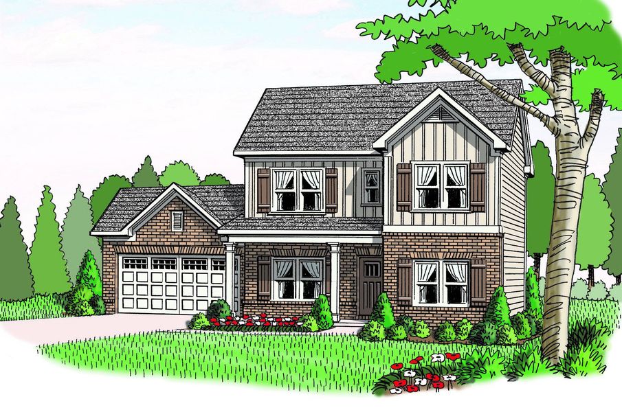 Representative rendering of the exterior for the (GA)The Jefferson | Front Entry by Reliant Homes (Image 7).