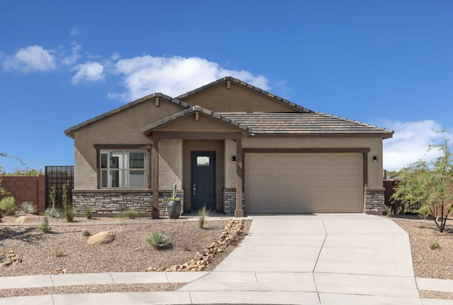 Representative exterior photo of a completed home built from the Cobalt by Mattamy Homes in Covena Pointe, Tucson, AZ (Image 21). Representative exterior photo of a completed home built from the Cobalt by Mattamy Homes in Covena Pointe, Tucson, AZ (Image 21).