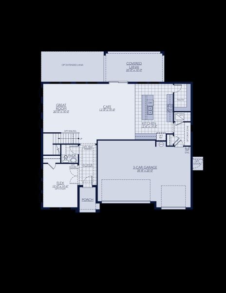 2D floor plan layout for the Sawgrass by William Ryan Homes in The Sanctuary – Royal Collection, Punta Gorda, FL (Image 4).