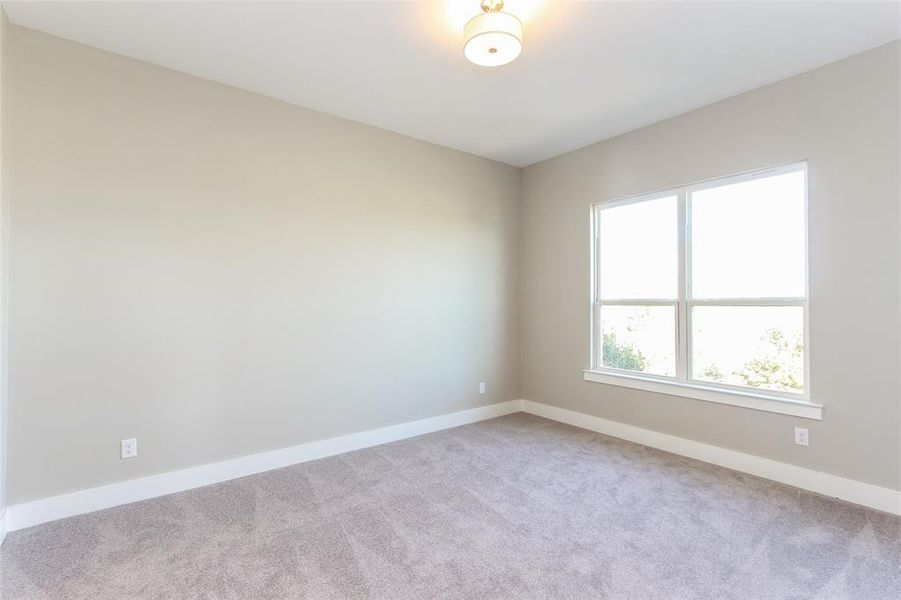 Empty room featuring light carpet