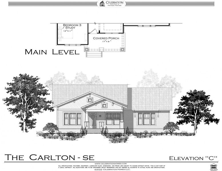 Representative rendering of the exterior for the Carlton by Celebration Homes (Image 8).