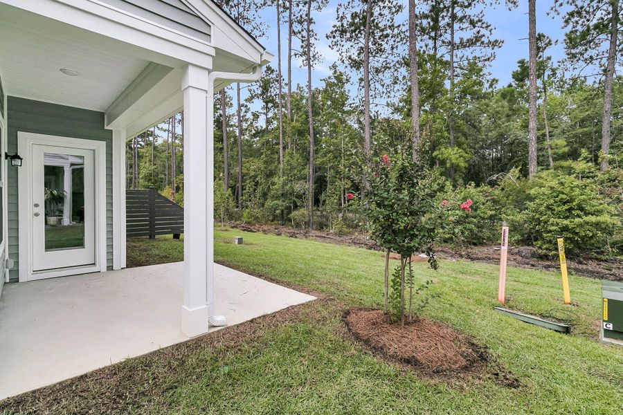Exterior details and patio area of a home in Hammock Walk at Nexton, Summerville (Image 4). Exterior details and patio area of a home in Hammock Walk at Nexton, Summerville (Image 4).