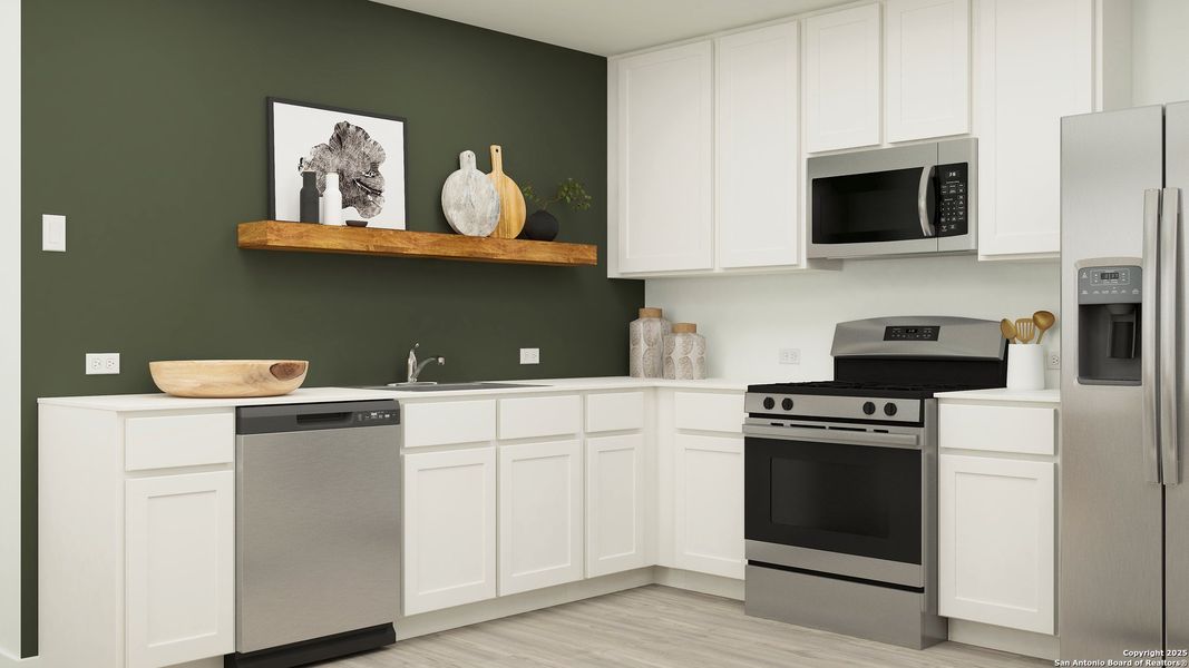 Furnished interior in a model home at Sapphire Grove: Broadview Collection in San Antonio (Image 5). Furnished interior in a model home at Sapphire Grove: Broadview Collection in San Antonio (Image 5).