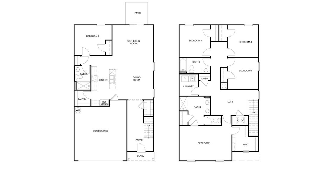 2D floor plan layout for the ROBIE by D.R. Horton in The Arbors, Jacksonville, FL (Image 3).