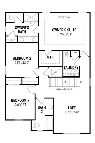 2D floor plan layout for the Blue Spring by Mattamy Homes in Crosswind Ranch, Parrish, FL (Image 3).