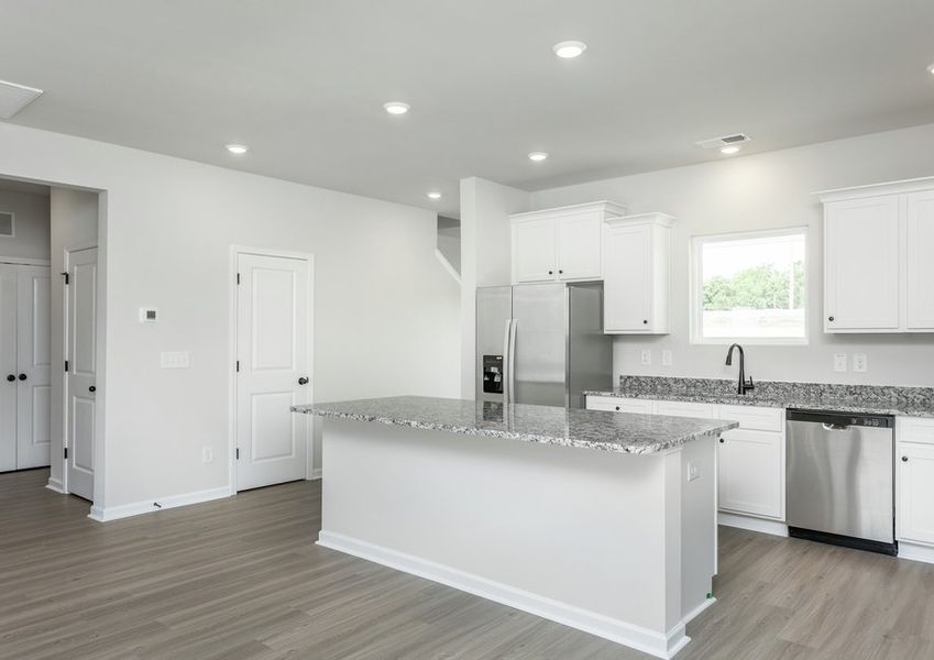 Angled view of the kitchen