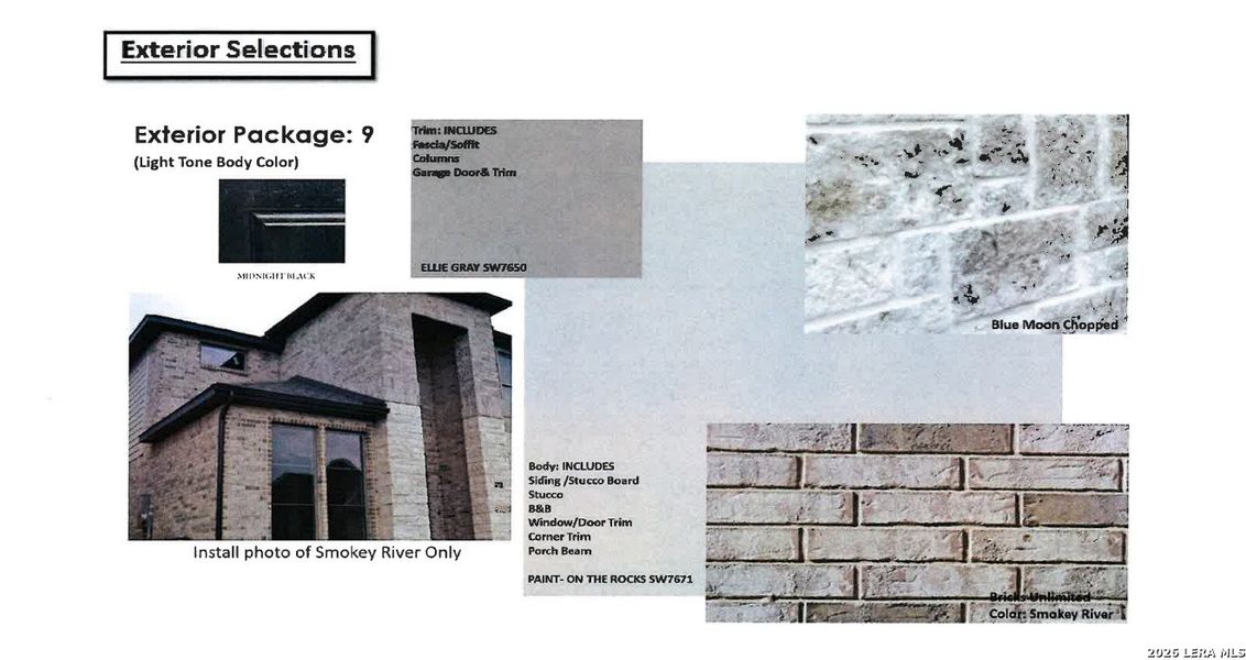 Sample of building materials used in homes in Foxbrook, Cibolo (Image 4).