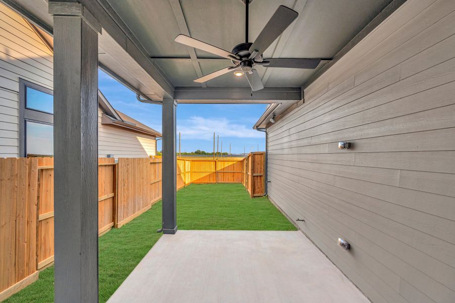 Exterior details and patio area of a home in Jubilee - Grove Row Collection, Hockley (Image 3).
