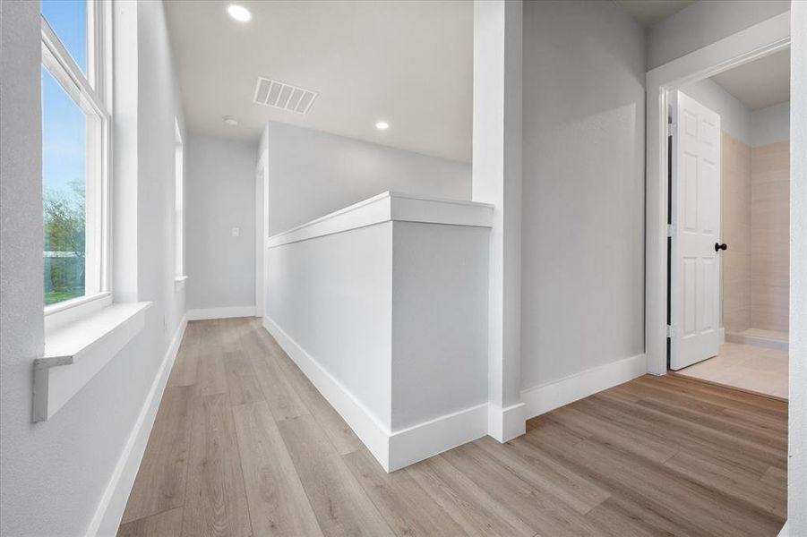 top of landing at steps