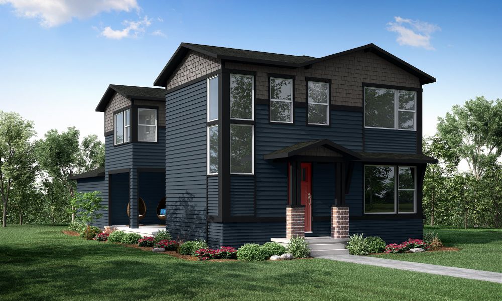 Representative exterior photo of a completed home built from the Newton by Hartford Homes in Trailside, Timnath, CO (Image 23).