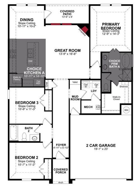 2D floor plan layout of this home in Churchill, Anna, TX (Image 2).