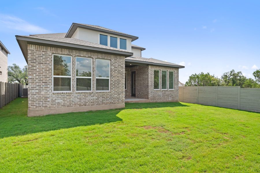 Exterior details and patio area of a home in Wolf Ranch, Georgetown (Image 30).