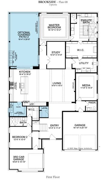 2D floor plan layout for the Brookside by Landon Homes in Fields - Brookside North, Frisco, TX (Image 5).