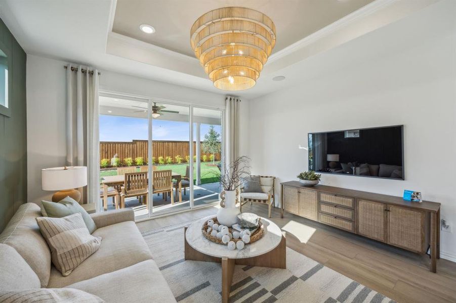 *Model Representation - Gathering room with view of main living areas