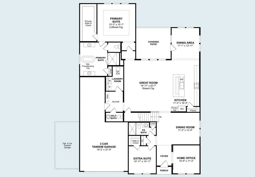 2D floor plan layout for the Mykonos by K. Hovnanian® Homes in Westland Ranch - 70' Homesites, League City, TX (Image 14). 2D floor plan layout for the Mykonos by K. Hovnanian® Homes in Westland Ranch - 70' Homesites, League City, TX (Image 14).