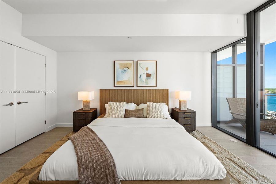 Furnished interior view inside a new home in , Miami Beach (Image 9).