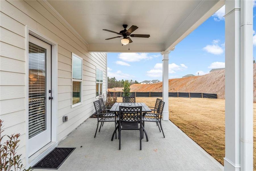 Exterior details and patio area of a home in Varnell Preserve, Dalton (Image 3).
