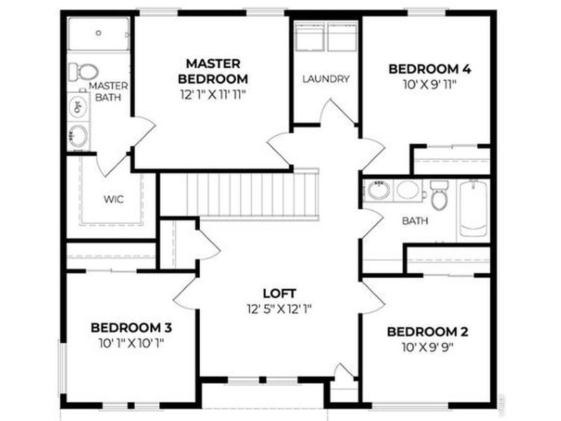 2D floor plan layout of this home in Granary, Johnstown, CO (Image 2). 2D floor plan layout of this home in Granary, Johnstown, CO (Image 2).