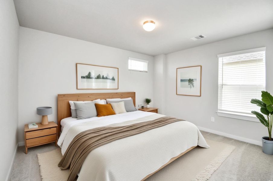 Virtually Staged - Secondary Bedroom. Sample photo of completed home with similar floor plan. Actual colors and selections may vary.