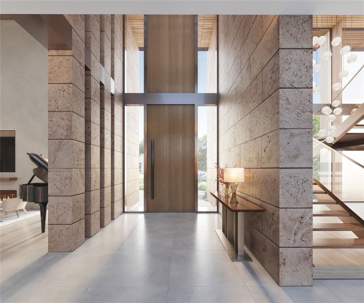 Photo-realistic rendering of the grand foyer