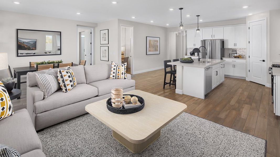 Representative furnished interior of a home built from the Plan 4002 by New Home Co. in Teravalis, Buckeye (Image 4). Representative furnished interior of a home built from the Plan 4002 by New Home Co. in Teravalis, Buckeye (Image 4).