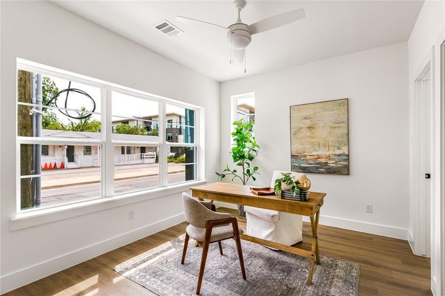Furnished interior view inside a new home in , Farmers Branch (Image 8). Furnished interior view inside a new home in , Farmers Branch (Image 8).