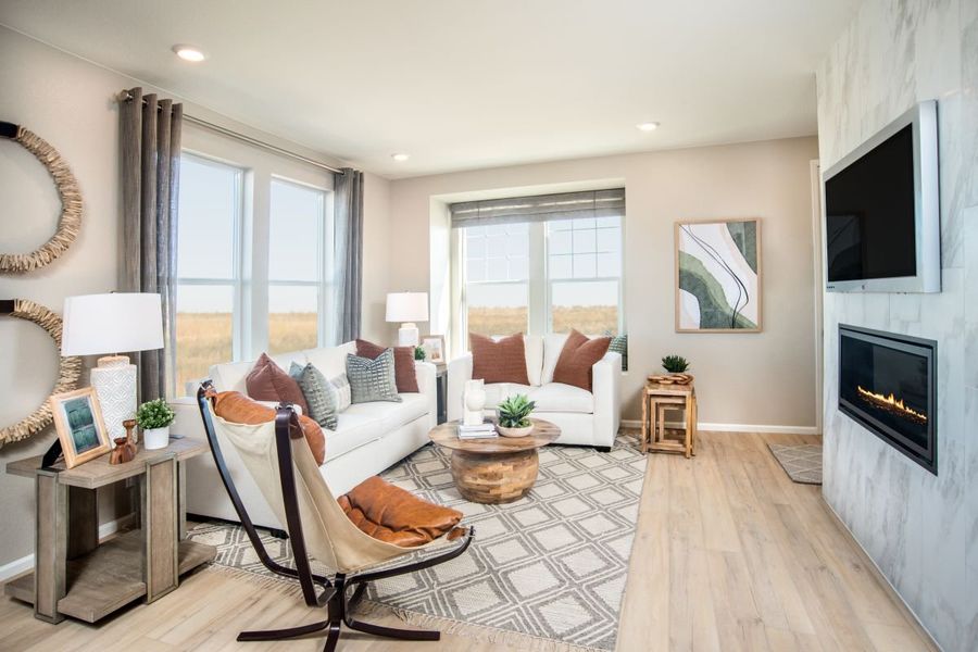 Representative furnished interior of a home built from the 1671 by KB Home in Turnberry Villas, Commerce City (Image 5).