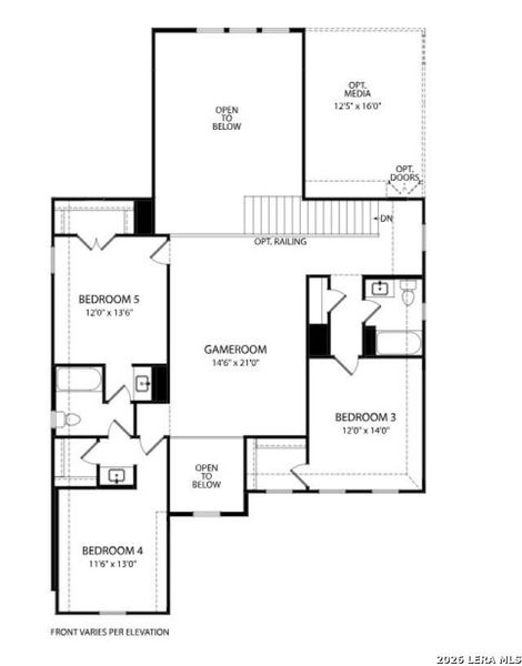 2D floor plan layout of this home in Ladera - 50s, San Antonio, TX (Image 3).