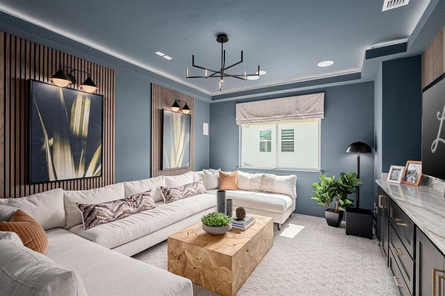 Furnished interior view inside a new home in East Village - Classic Series, Frisco (Image 2).