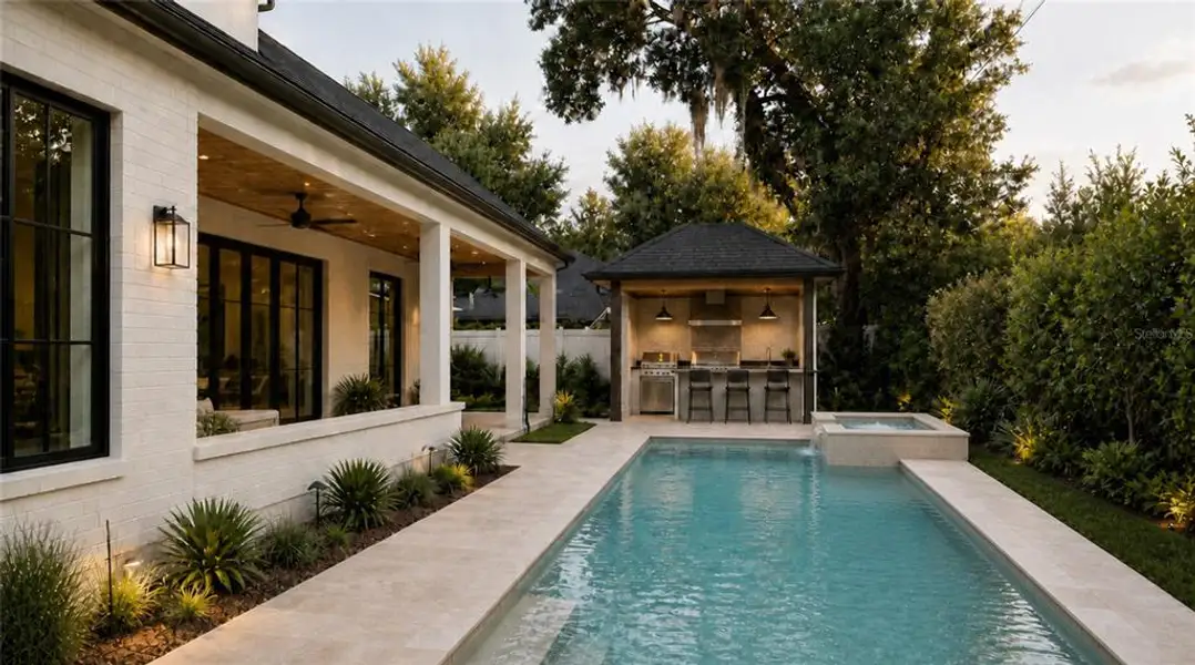 Exterior details and patio area of a home in , Winter Park (Image 3). Exterior details and patio area of a home in , Winter Park (Image 3).