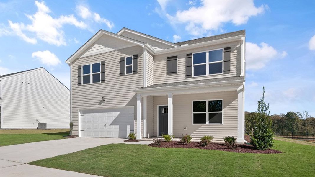 Representative exterior photo of a completed home built from the HAYDEN by D.R. Horton in Swift Creek Farm, Clayton, NC (Image 17).