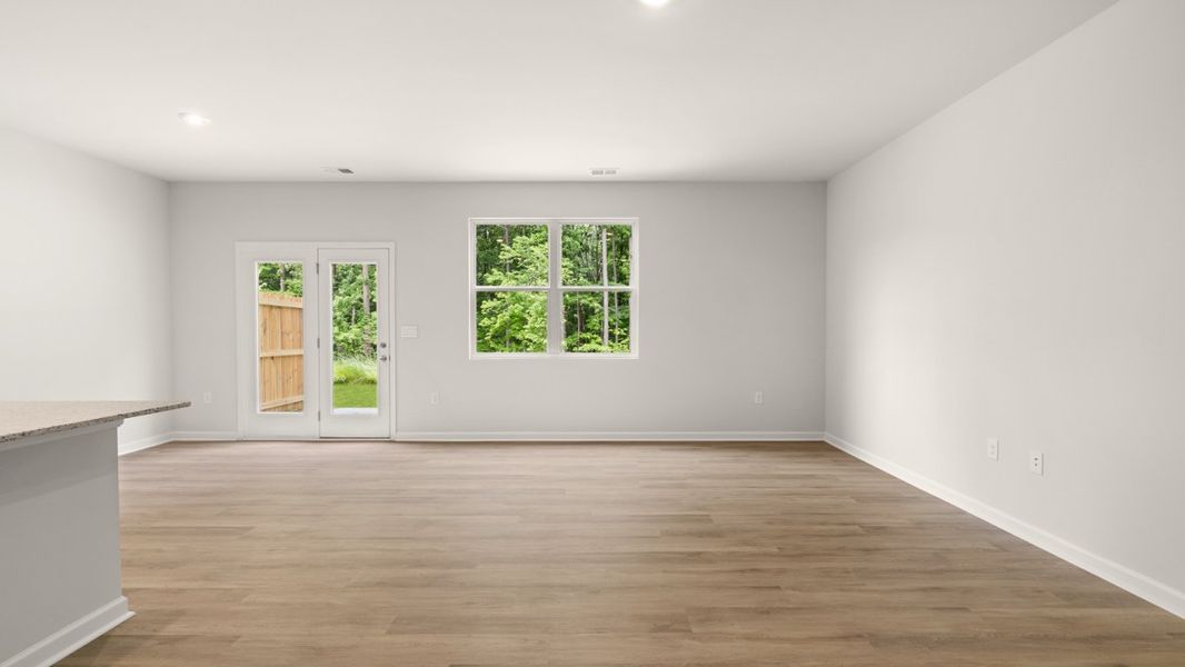 Representative unfurnished interior of a home built from the Salisbury by D.R. Horton in Oconee Overlook Townhomes, Gainesville (Image 14). Representative unfurnished interior of a home built from the Salisbury by D.R. Horton in Oconee Overlook Townhomes, Gainesville (Image 14).