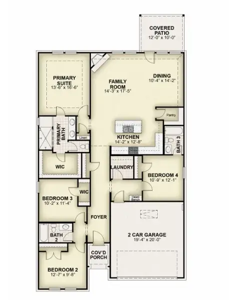 2D floor plan layout for the Liberty by Rockwell Homes in Walden Pond, Forney, TX (Image 6). 2D floor plan layout for the Liberty by Rockwell Homes in Walden Pond, Forney, TX (Image 6).